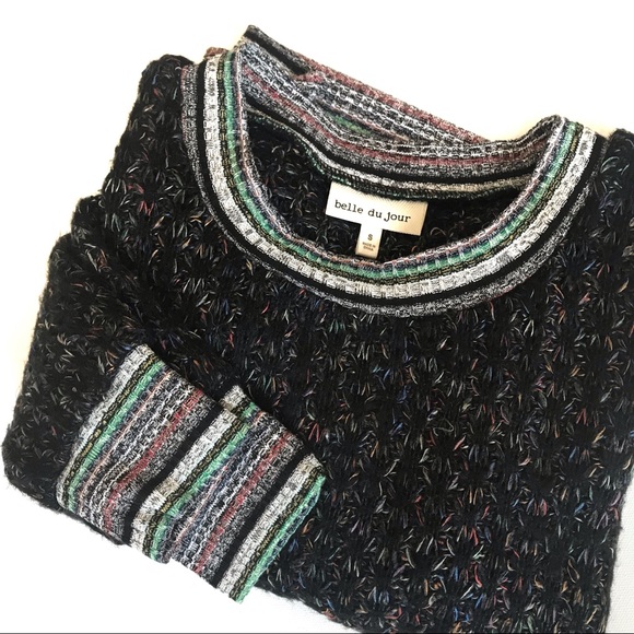 Multicolored Thread Crop Sweater Size S - Picture 2 of 8